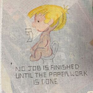 Cute Needlepoint Canvas with Child Design